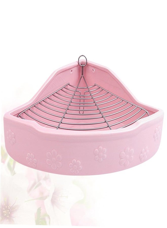 JOINPAYA Colorful Triangular PET Toilet Basin Bite Ceramic Rabbit Guinea Pig Cleaning Supplies Easy PET Potty for Small Animals - Image 3